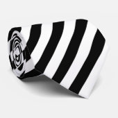 Traditioneel Stropdas van zwarte en witte gestreep (Opgerold)