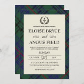 Traditioneel tartan-patroon voor de Schotse bruilo Kaart (Voorkant / Achterkant)