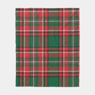 Traditioneel tartan: rood-groen geruite patroon. fleece deken