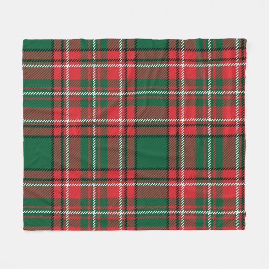 Traditioneel tartan: rood-groen geruite patroon. fleece deken (Voorkant (Horizontaal))