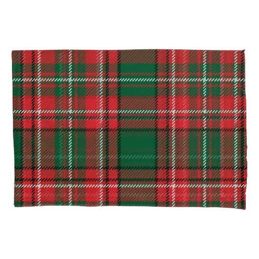 Traditioneel tartan: rood-groen geruite patroon. kussensloop (Voorkant)