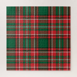 Traditioneel tartan: rood-groen geruite patroon. legpuzzel