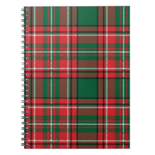 Traditioneel tartan: rood-groen geruite patroon. notitieboek