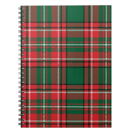 Traditioneel tartan: rood-groen geruite patroon. notitieboek (Voorkant)