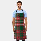 Traditioneel tartan: rood-groen geruite patroon. schort (Gedragen)