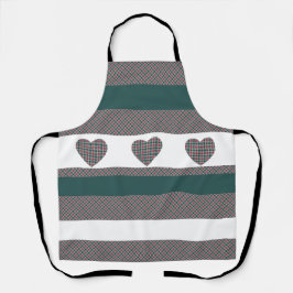 Traditioneel tartanpatroon met harten schort