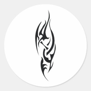 Traditioneel tatoeagekunst geïnspireerd ontwerp ronde sticker