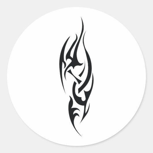 Traditioneel tatoeagekunst geïnspireerd ontwerp ronde sticker (Voorkant)