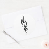 Traditioneel tatoeagekunst geïnspireerd ontwerp ronde sticker (Envelop)