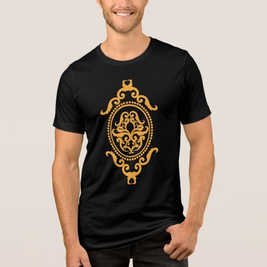 Traditioneel tatoeagekunst geïnspireerd ontwerp Tri-Blend shirt (Voorkant)
