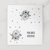 Traditioneel Tattoo Bloemenlijn Naam Kaarten bruil Plaatskaartje (Buitenkant ongevouwen)