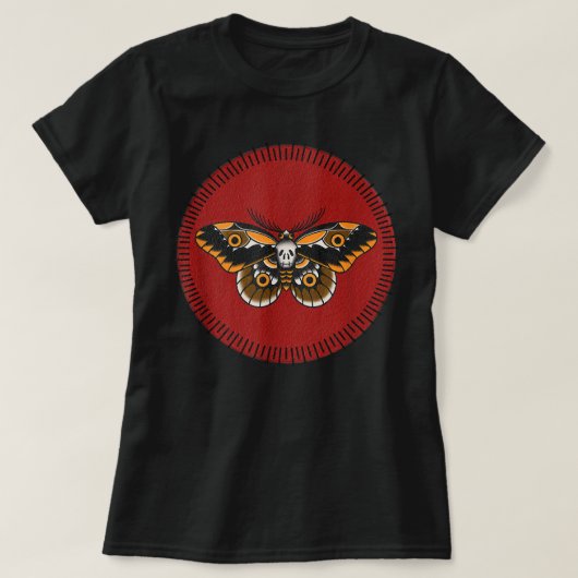 Traditioneel Tattoo Flash Death's Head Moth T-shirt (Design voorkant)