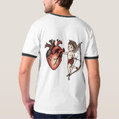Traditioneel Tattoo Hart & Cupido T-shirt (Achterkant)