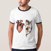 Traditioneel Tattoo Hart & Cupido T-shirt (Voorkant)