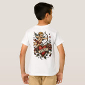 Traditioneel Tattoo Hart  T-shirt (Achterkant volledig)