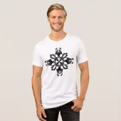 Traditioneel Tattoo Kunst geïnspireerd ontwerp Tri-Blend Shirt (Voorkant volledig)