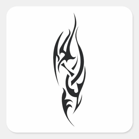 Traditioneel Tattoo Kunst Geïnspireerd Ontwerp Vierkante Sticker (Voorkant)