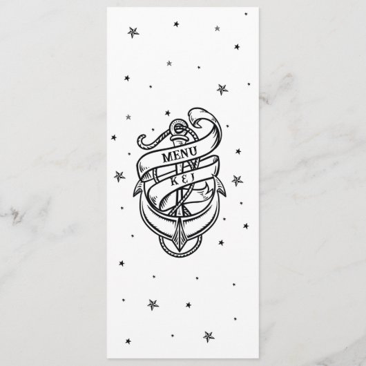 Traditioneel Tattoo Menu Wedding Rock Anchor (Achterkant)