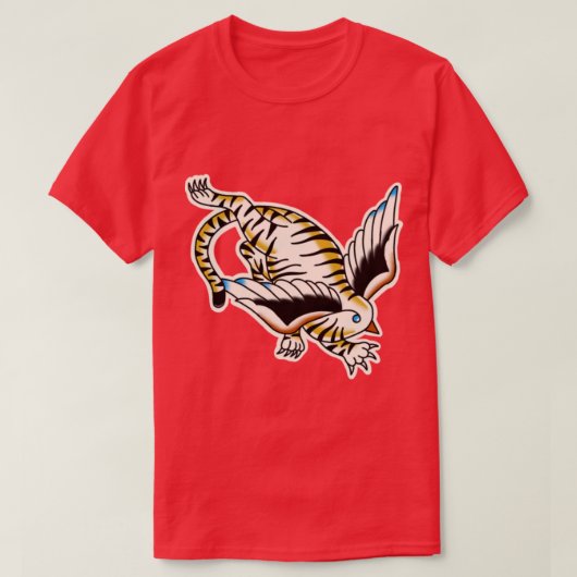 Traditioneel tattoo van de zwitserse tijger t-shirt (Design voorkant)