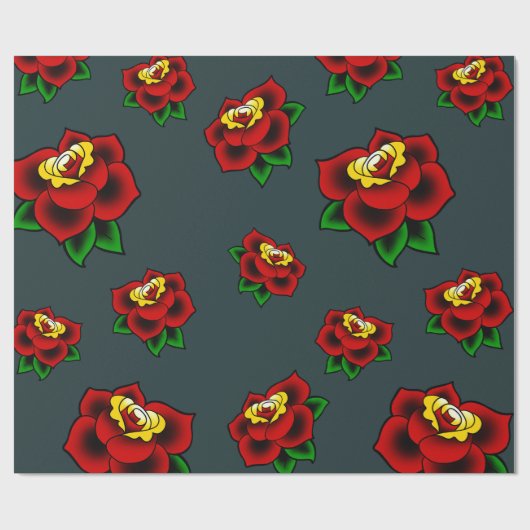 Traditioneel Tattoo van Roos Cadeaupapier (Vlak)