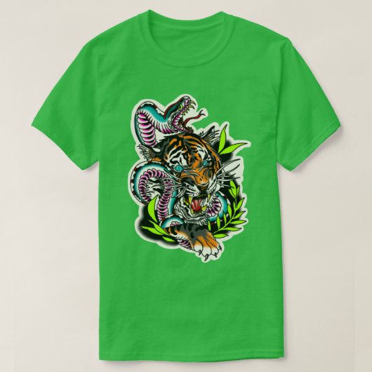 Traditioneel tattoo van Tiger Neo T-shirt (Design voorkant)