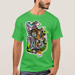 Traditioneel tattoo van Tiger Neo T-shirt