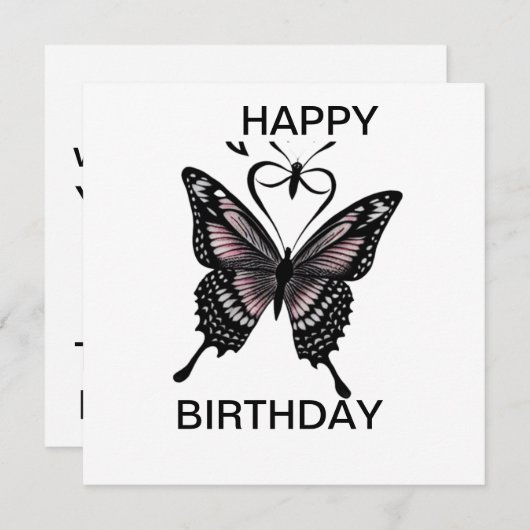 Traditioneel tattoo vlinder, gefeliciteerd (Voorkant / Achterkant)