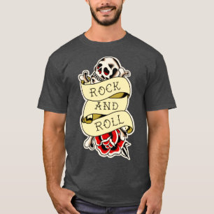 traditioneel tattoo voor rots en rolstenen t-shirt