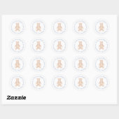 Traditioneel Teddybeer Babyshower Retouradres Ronde Sticker (Vel)