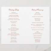 Traditioneel Terracotta formeel huwelijksprogramma (Achterkant)