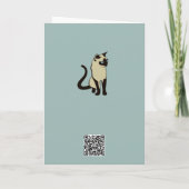 Traditioneel Thais kat minimalistische vectorontwe Kaart (Achterkant)