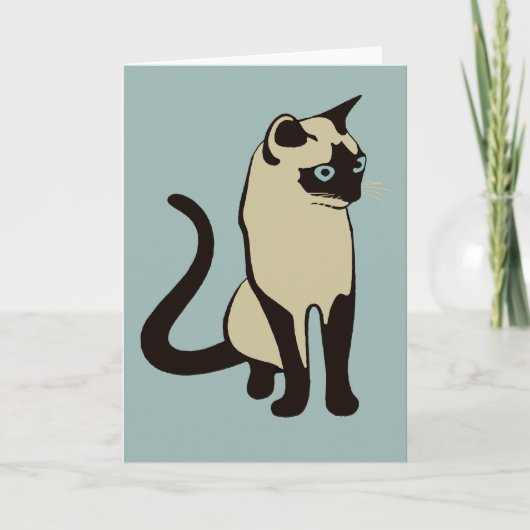 Traditioneel Thais kat minimalistische vectorontwe Kaart (Voorkant)