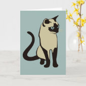 Traditioneel Thais kat minimalistische vectorontwe Kaart (Gele Bloem)