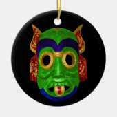 Traditioneel Thaise Masker Keramisch Ornament (Voorkant)