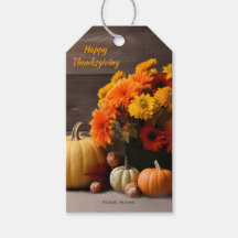 Traditioneel Thanksgiving cadeau Label