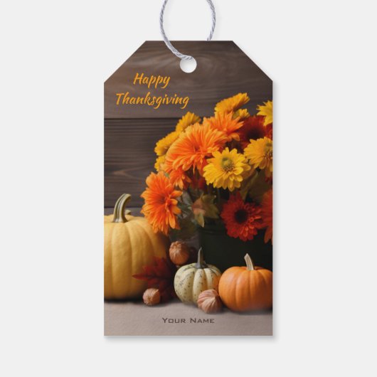 Traditioneel Thanksgiving cadeau Label Cadeaulabel (Achterkant)