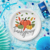 Traditioneel Thanksgiving-ontwerp Papieren Bordje (Feest)