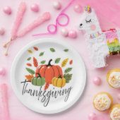 Traditioneel Thanksgiving-ontwerp Papieren Bordje (Feest)