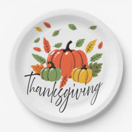 Traditioneel Thanksgiving-ontwerp Papieren Bordje