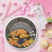 Traditioneel Thanksgiving-ontwerp Papieren Bordje (Feest)