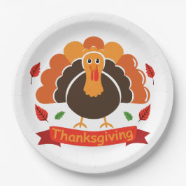 Traditioneel Thanksgiving-ontwerp Papieren Bordje