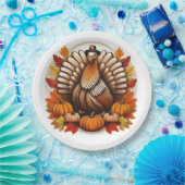 Traditioneel Thanksgiving-ontwerp Papieren Bordje (Feest)