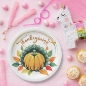 Traditioneel Thanksgiving-ontwerp Papieren Bordje (Feest)