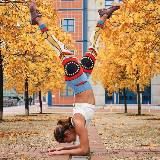 Traditioneel tiki masker leggings