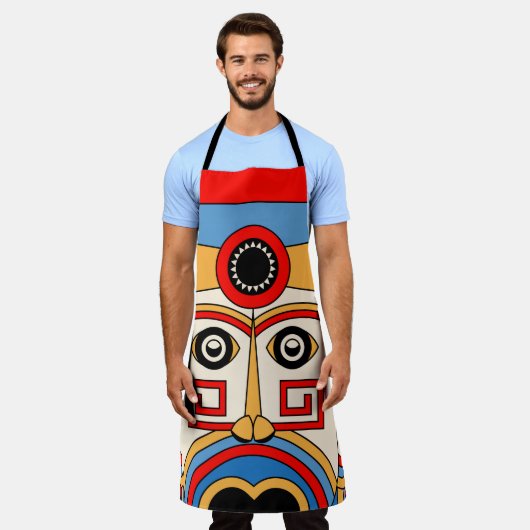 Traditioneel Tiki-masker Schort (Gedragen)