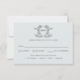 Traditioneel trouw-RSVP met vintage kuifletter RSVP Kaartje