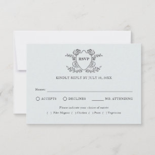 Traditioneel trouw-RSVP met vintage kuifletter RSVP Kaartje