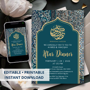 Traditioneel Turkse Mozaïek Ramadan Iftar-diner Kaart