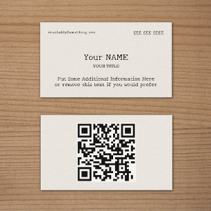 Traditioneel type Bone QR Code Visitekaartje