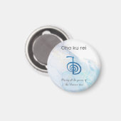 Traditioneel Usui Reiki Symbool Cho Ku Rei Blue Magneet (Voorkant / Achterkant)